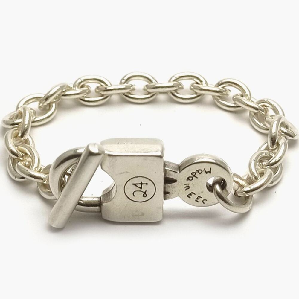 Stainless Steel Lock Bracelet Chain Link Statement Cuban